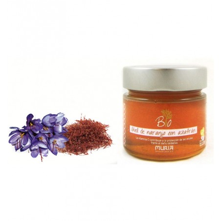 Buy Organic orange honey with saffron Muria